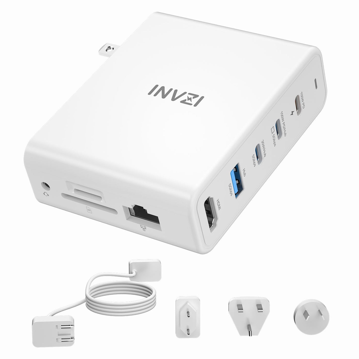 INVZI 9-in-1 100W USB-C Charger Adaptor Power Hub