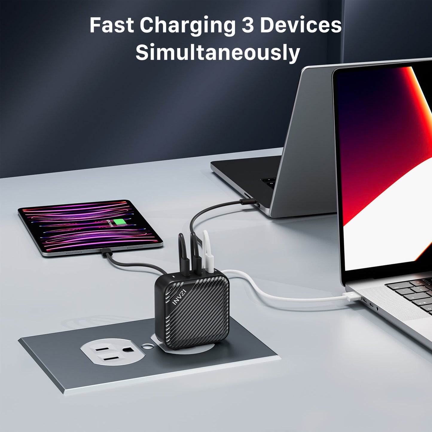 INVZI 140W Multi Port USB-C Fast Charger Adaptor