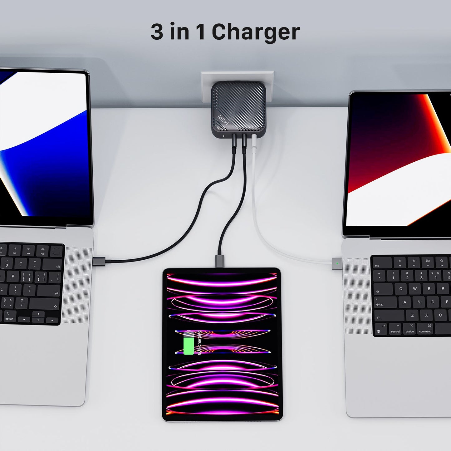 INVZI 140W Multi Port USB-C Fast Charger Adaptor