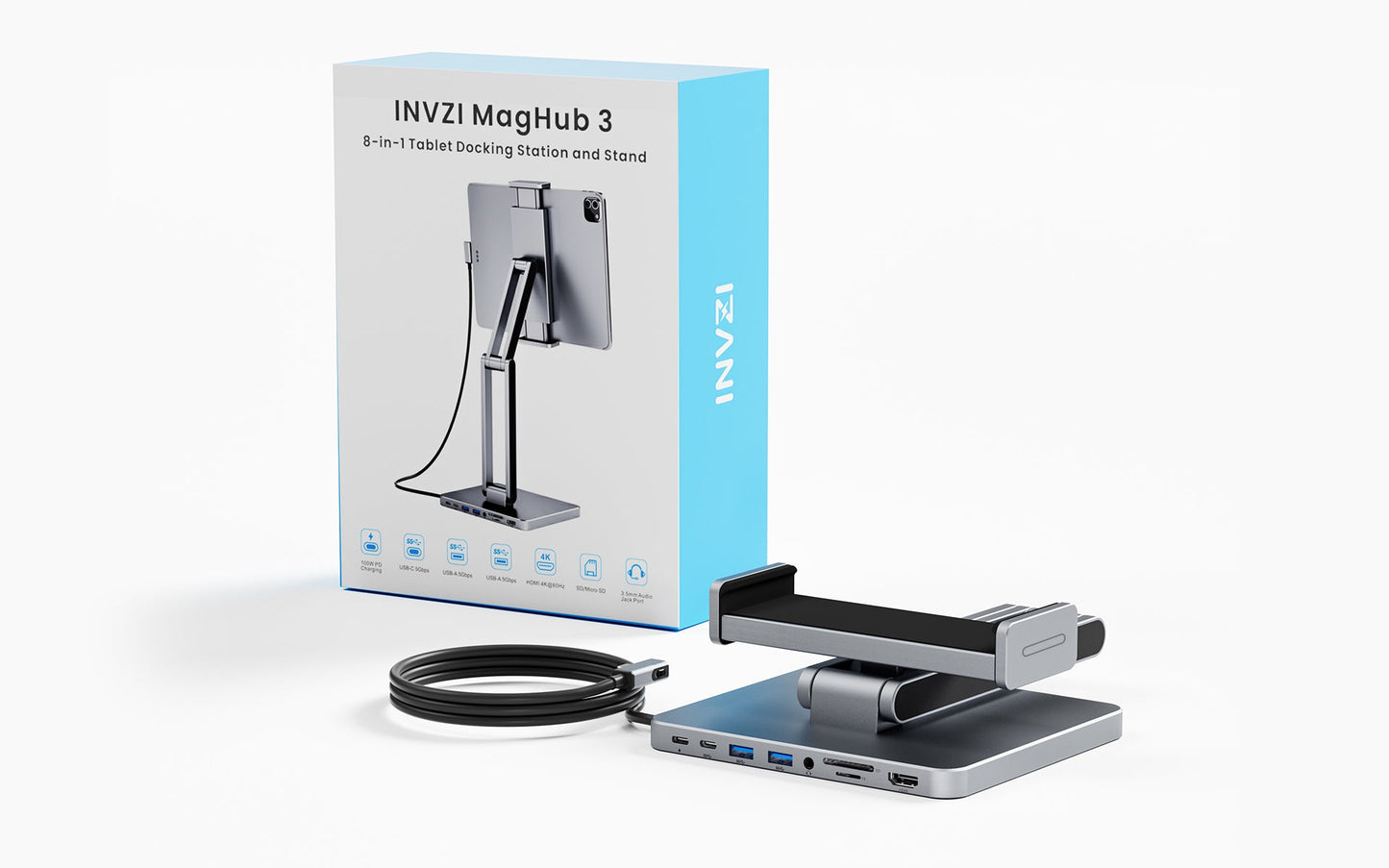 MagHub 8-in-1 Docking Station for iPad Pro and Android Tablets